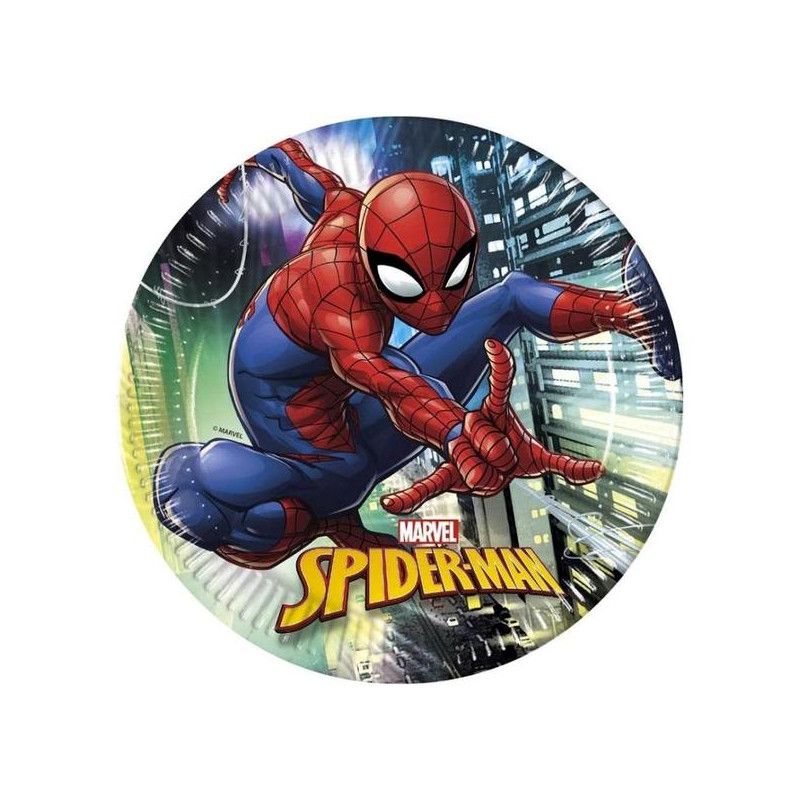 Assiettes Jetables Anniversaire 23 Cm Spiderman Team Up X 8 Deco