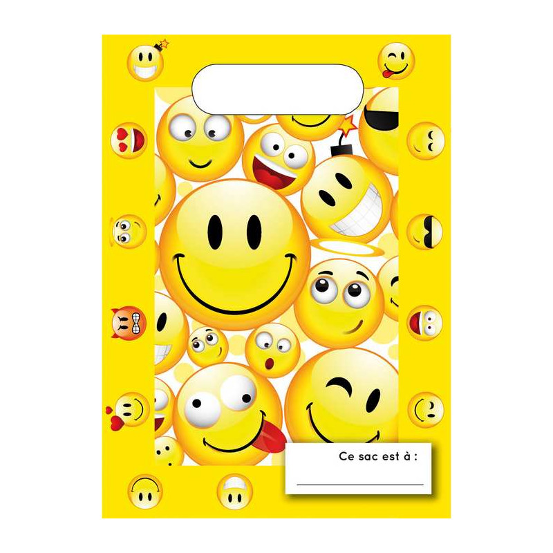 Sachets Cadeaux Emoji X 6 Deco Festive