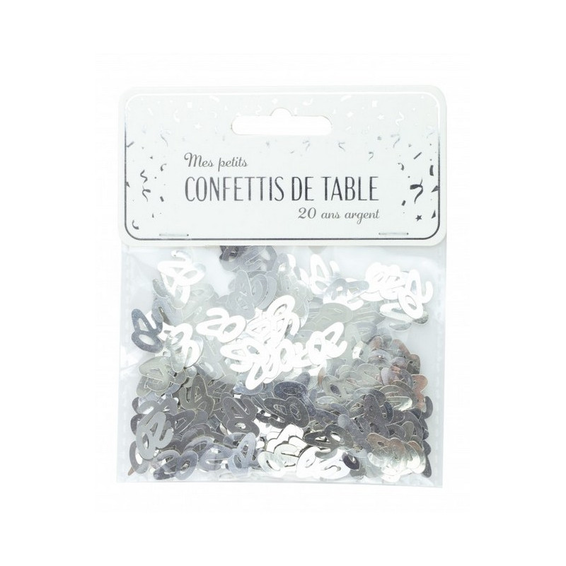 Confettis De Table Argent Anniversaire Chiffre Deco Festive Izd