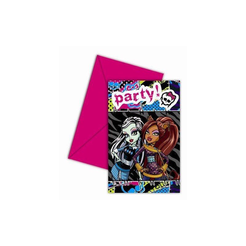 Cartes Invitation Anniversaire Monster High X 6 Deco Festive Izdeg