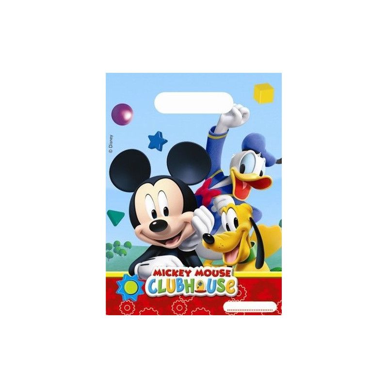 Sacs Anniversaire Mickey Mouse X 6 Deco Festive Izdeguiz