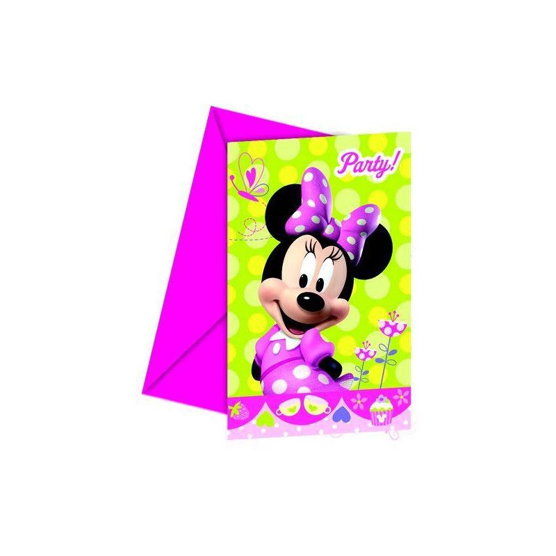 Cartes Invitation Anniversaire Minnie Bow Tique X 6 Deco Festive I